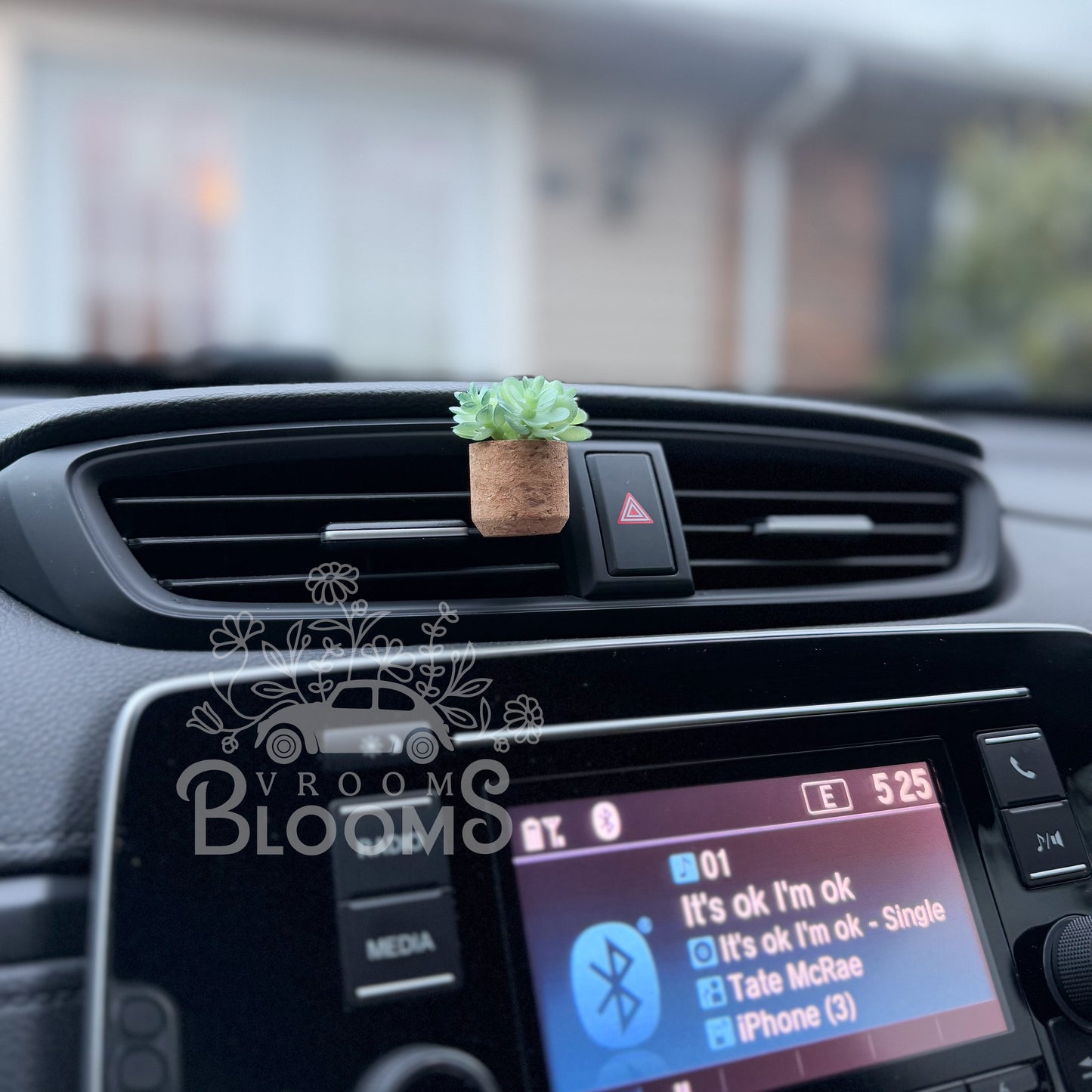 Light Teal Succulent Vent Clip Car Air Freshener Diffuser | Reusable & Handmade in the USA