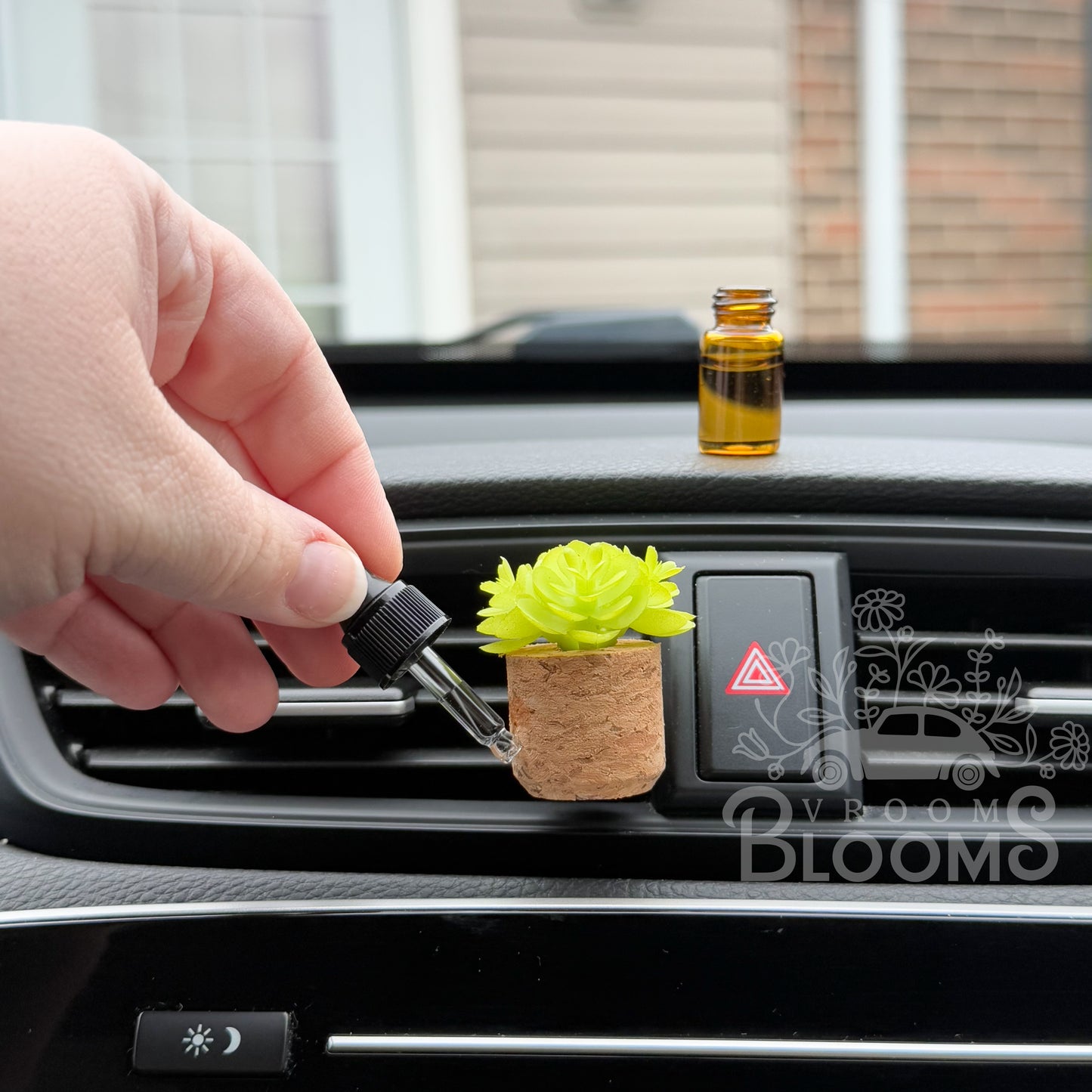 Bright Green Succulent Vent Clip Car Air Freshener Diffuser | Reusable & Handmade in the USA