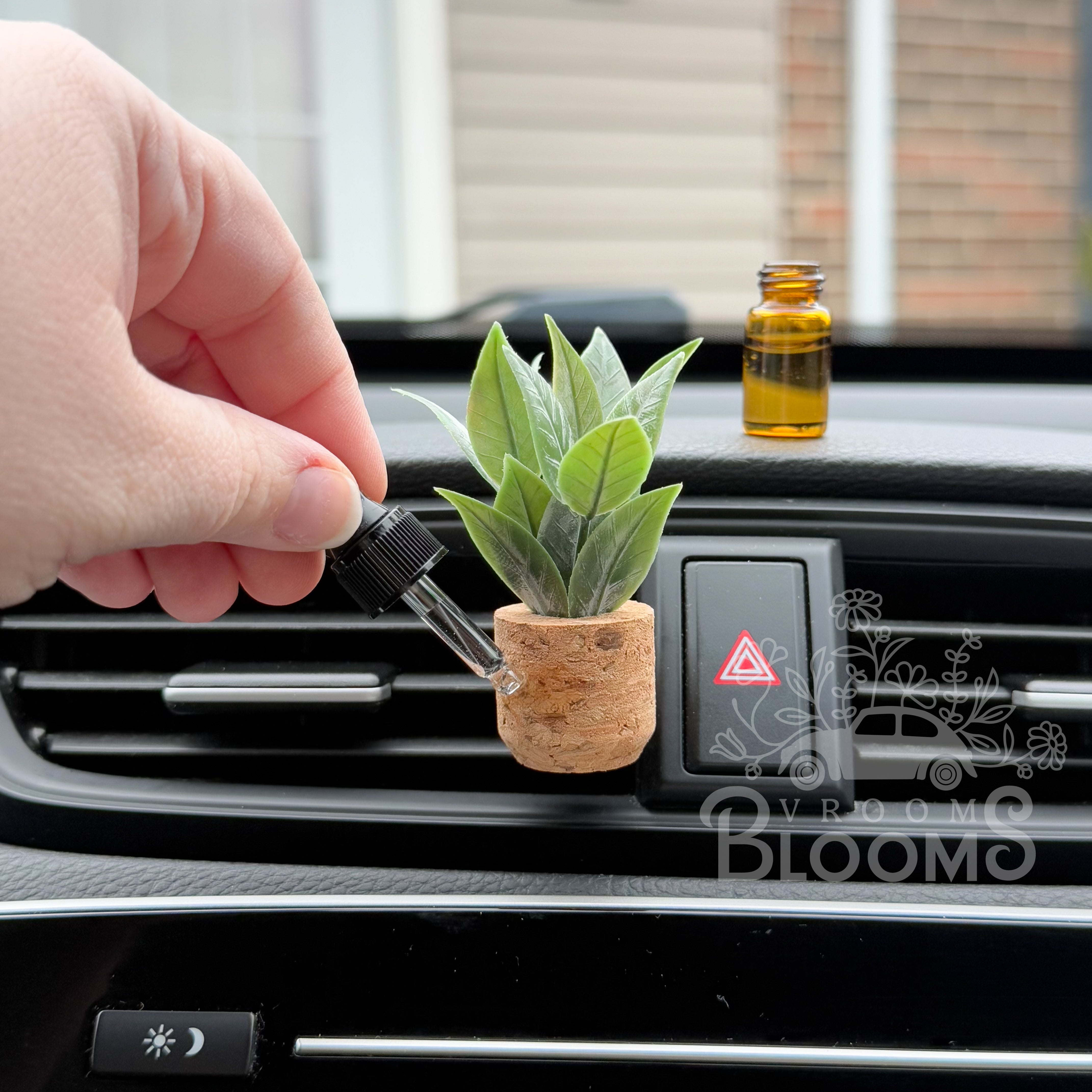 Tall Leafy Plant Vent Clip Car Air Freshener Diffuser