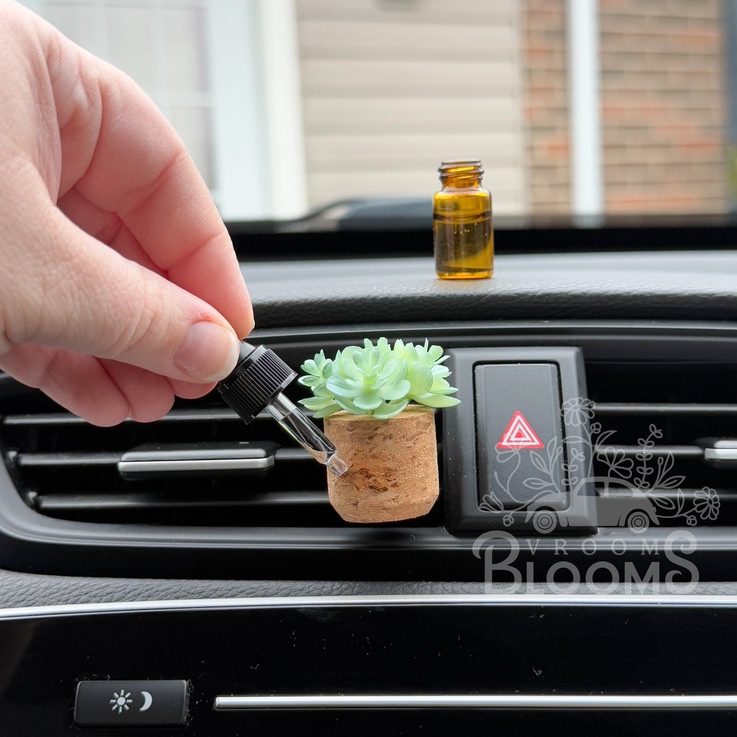 Light Teal Succulent Vent Clip Car Air Freshener Diffuser | Reusable & Handmade in the USA