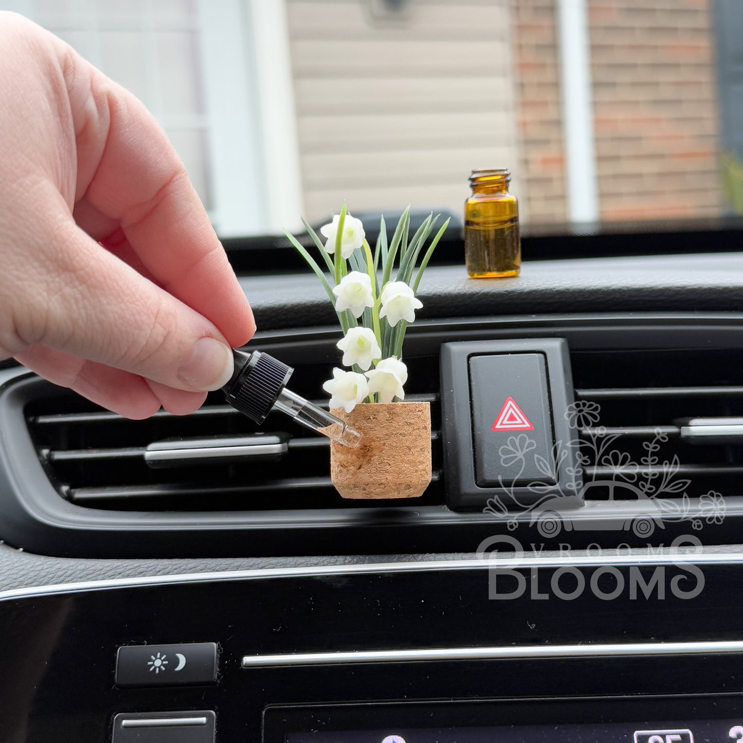 Lily of the Valley Flower Plant Vent Clip Car Air Freshener Diffuser | Reusable & Handmade in the USA