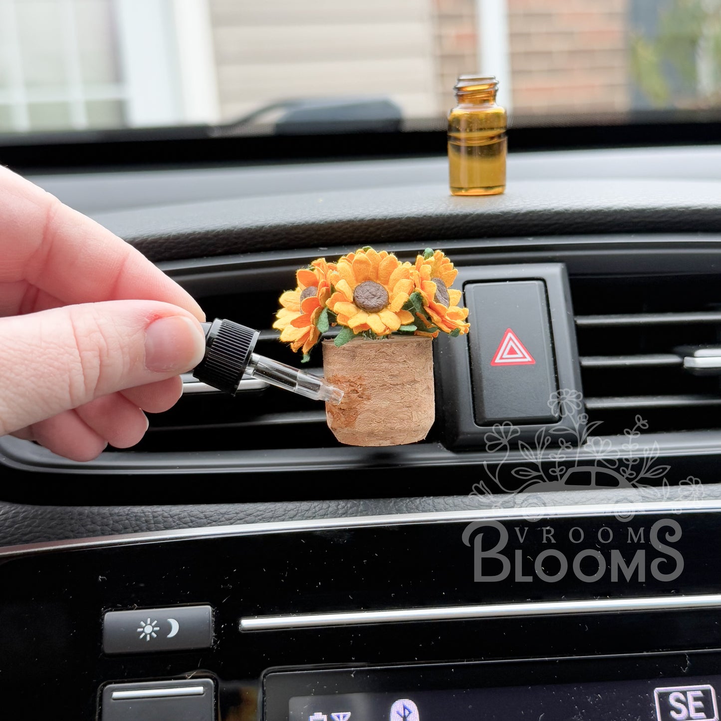 Sunflower Vent Clip Car Air Freshener Diffuser | Reusable & Handmade in the USA