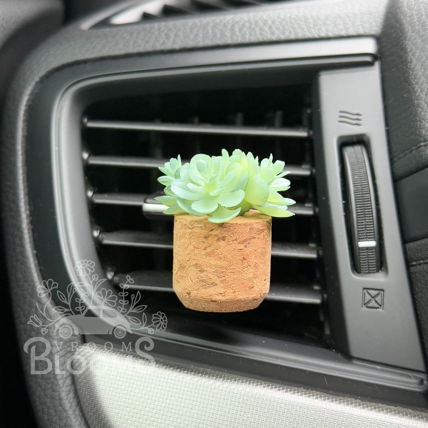 Light Teal Succulent Vent Clip Car Air Freshener Diffuser | Reusable & Handmade in the USA