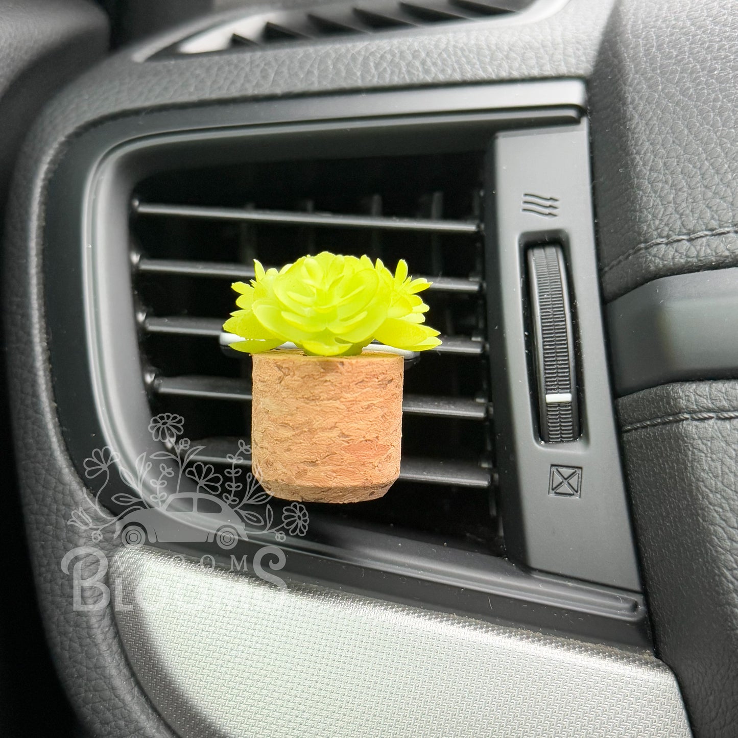Bright Green Succulent Vent Clip Car Air Freshener Diffuser | Reusable & Handmade in the USA