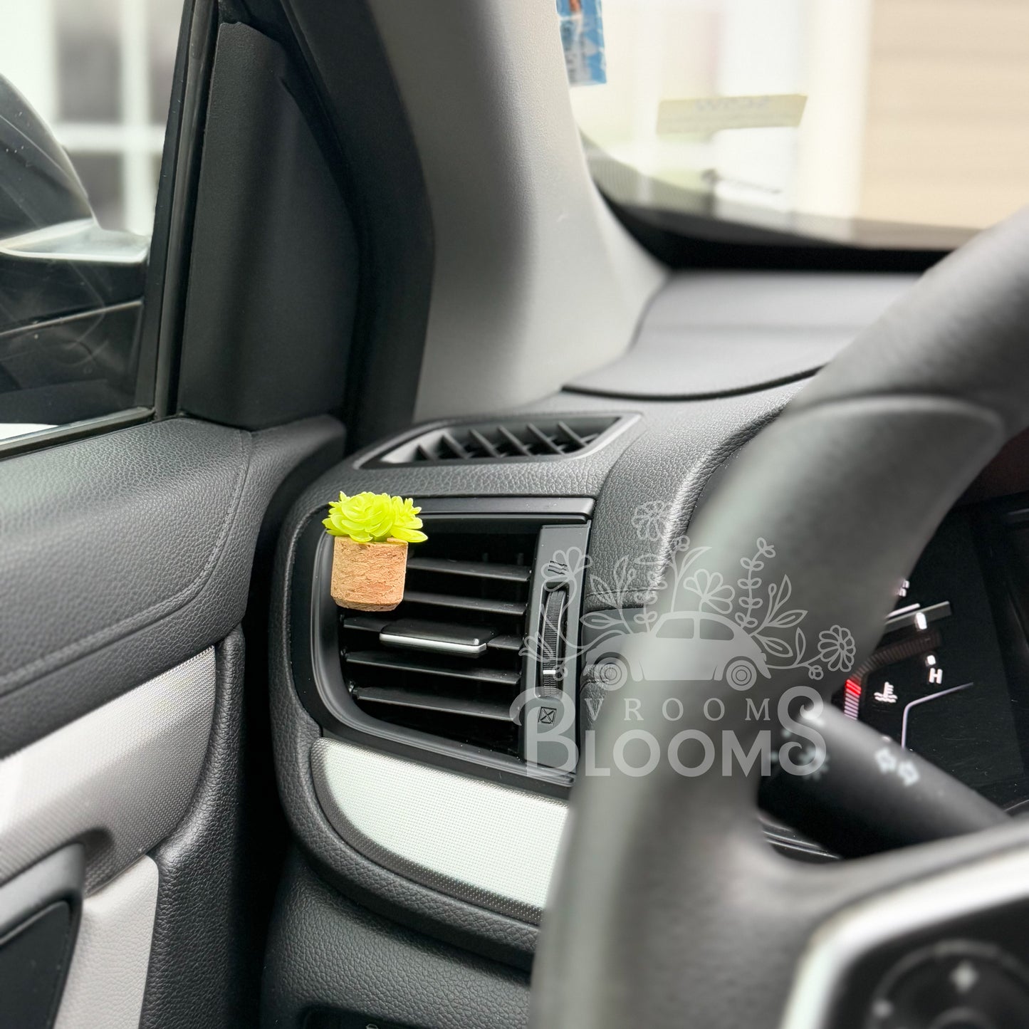 Bright Green Succulent Vent Clip Car Air Freshener Diffuser | Reusable & Handmade in the USA