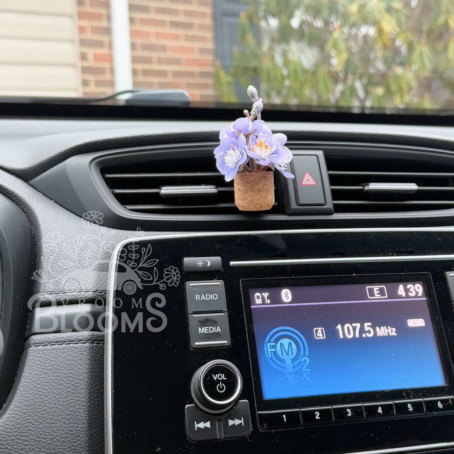 Purple Cherry Blossom Plant Vent Clip Car Air Freshener Diffuser | Reusable & Handmade in the USA