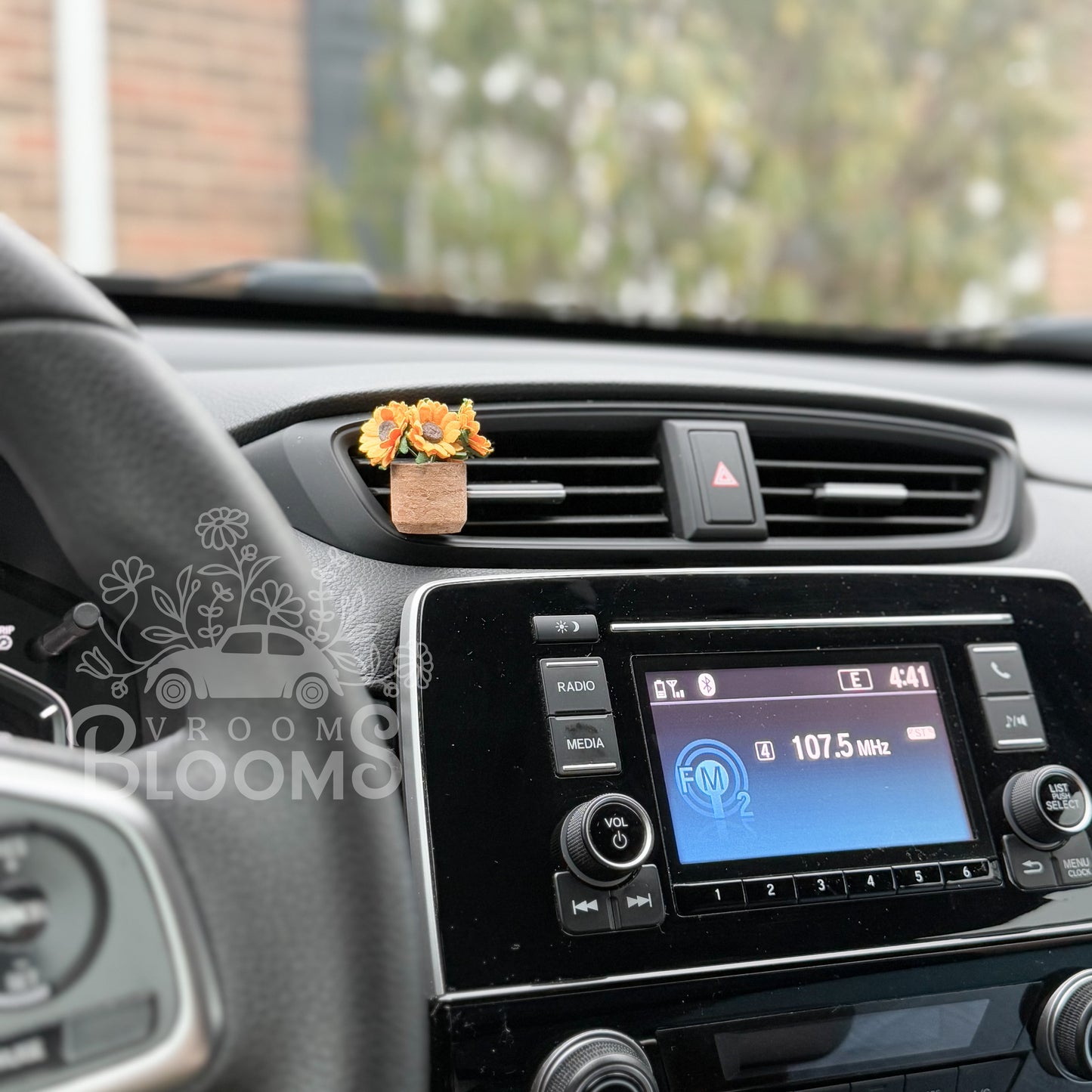 Sunflower Vent Clip Car Air Freshener Diffuser | Reusable & Handmade in the USA