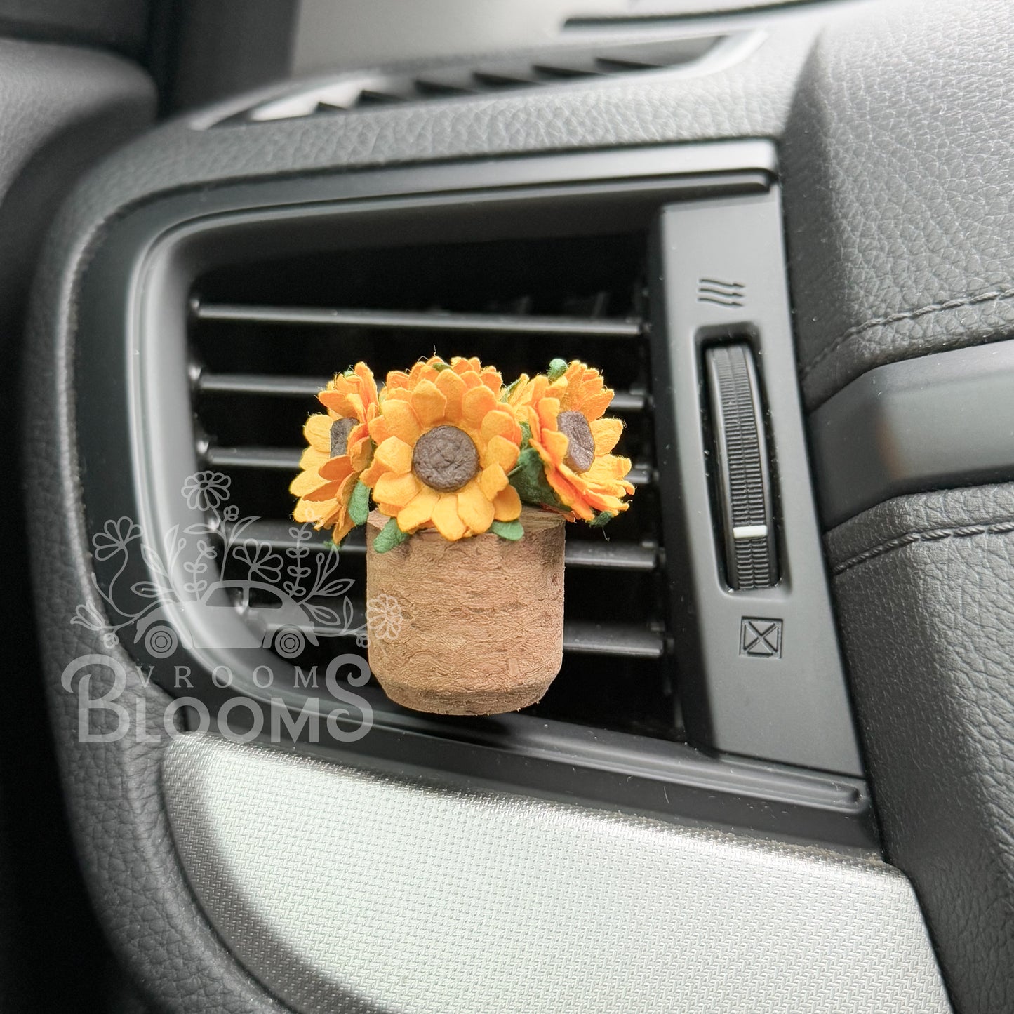 Sunflower Vent Clip Car Air Freshener Diffuser | Reusable & Handmade in the USA