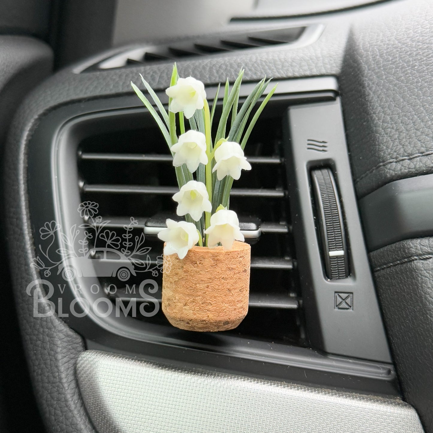 Lily of the Valley Flower Plant Vent Clip Car Air Freshener Diffuser | Reusable & Handmade in the USA