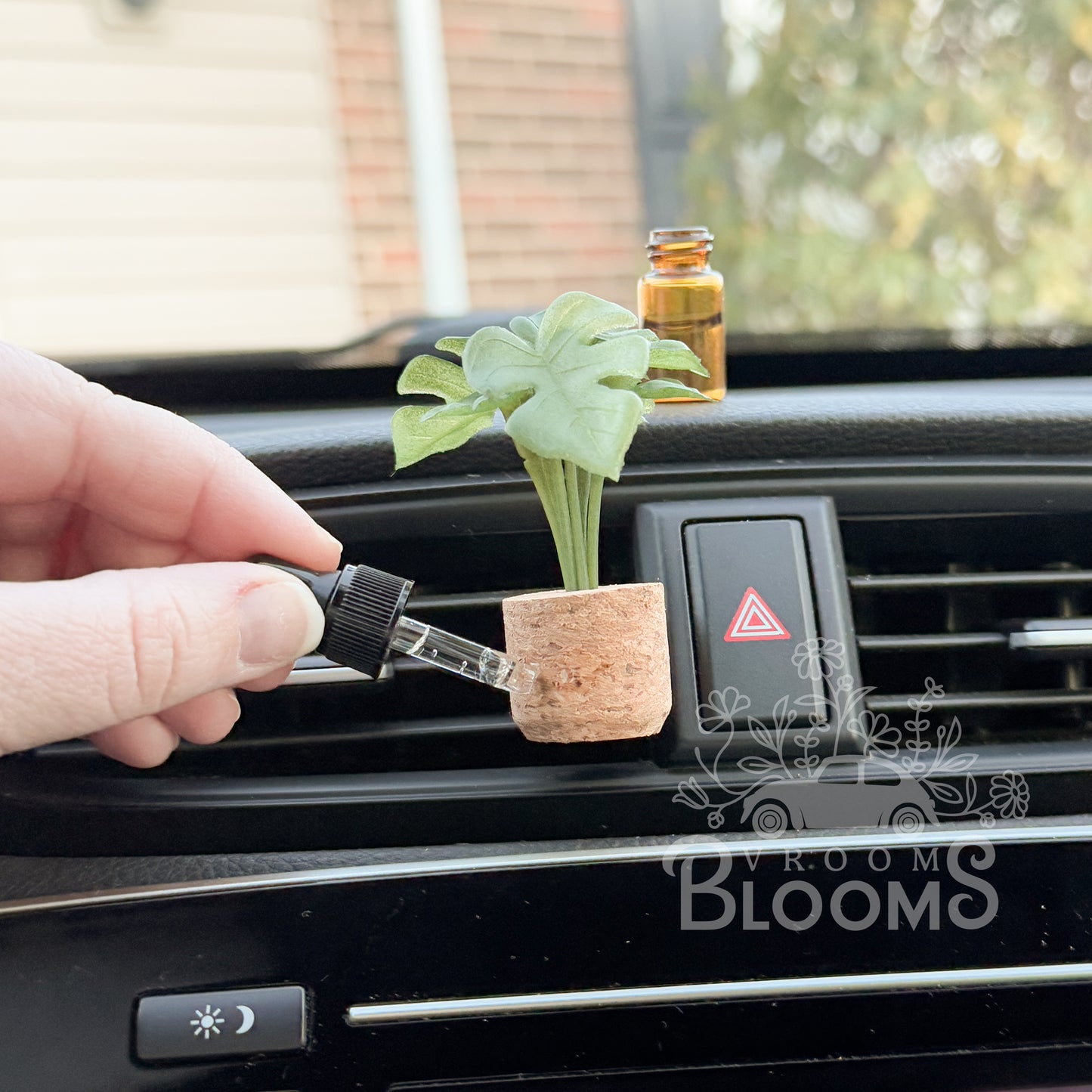 Monstera Plant Vent Clip Car Air Freshener Diffuser | Reusable & Handmade in the USA