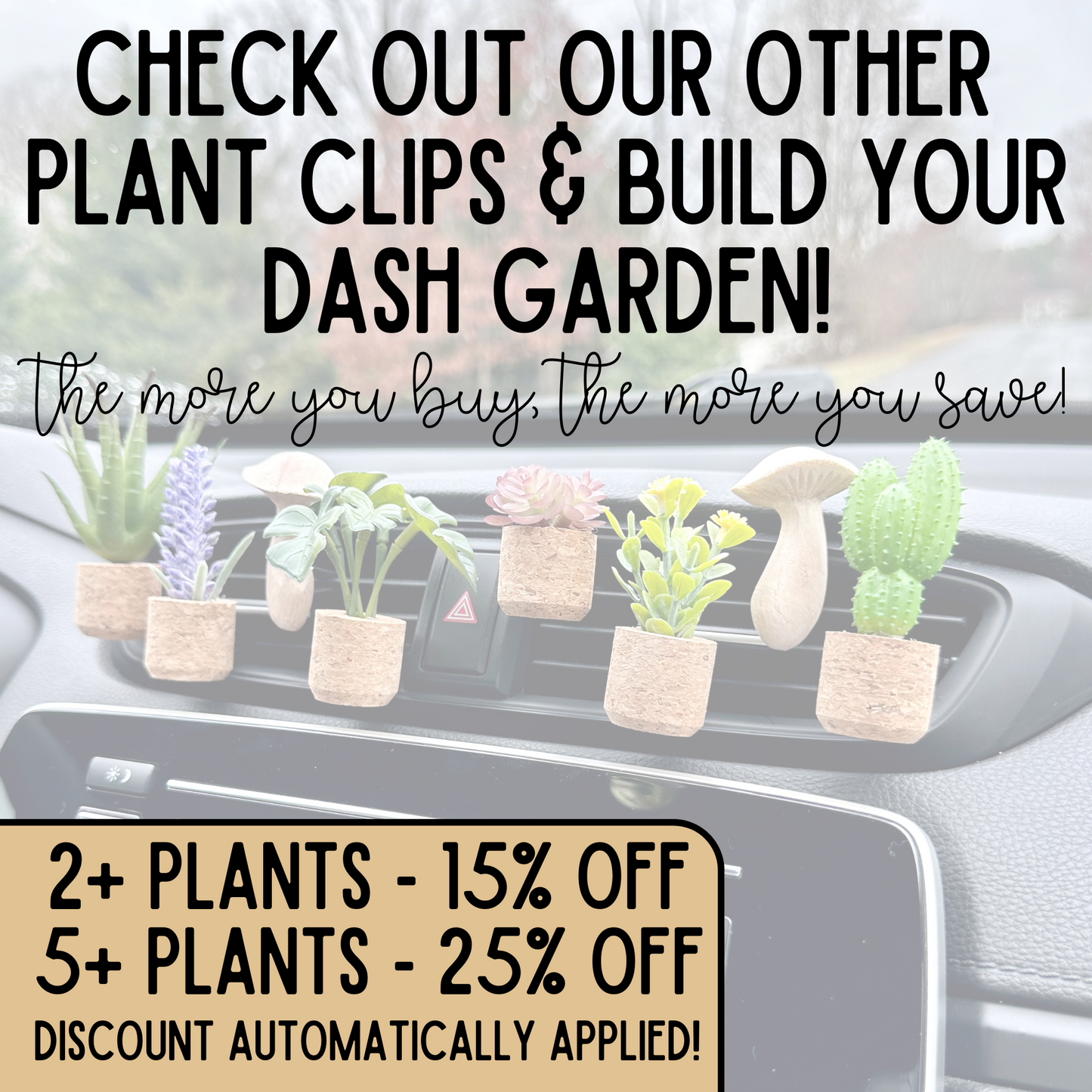 Hanging Pearl Succulent Plant Vent Clip Car Air Freshener Diffuser | Reusable & Handmade in the USA