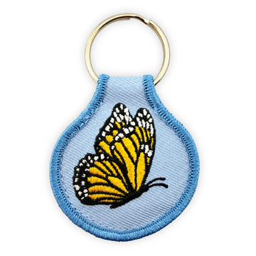Embroidered Patch Keychain - Monarch Butterfly