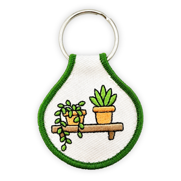 Embroidered Patch Keychain - Plants on Shelf