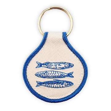 Embroidered Patch Keychain - Sardine Fish