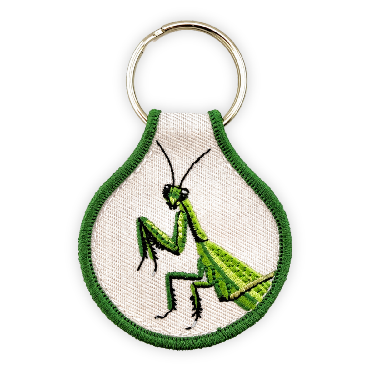 Embroidered Patch Keychain - Praying Mantis