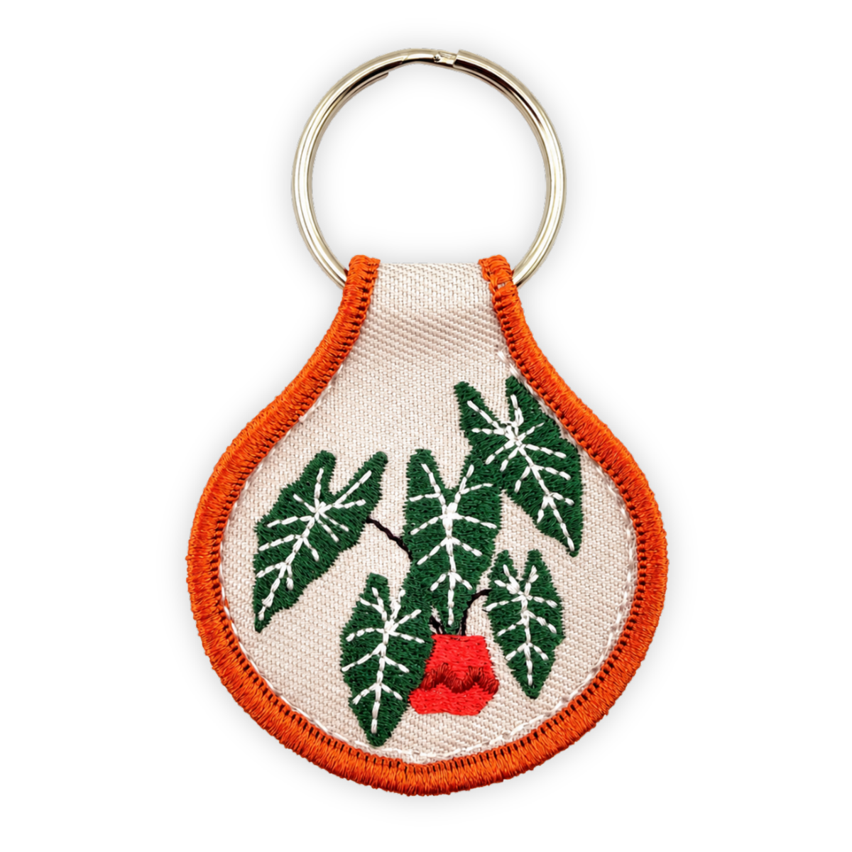 Embroidered Patch Keychain - Alocasia Plant