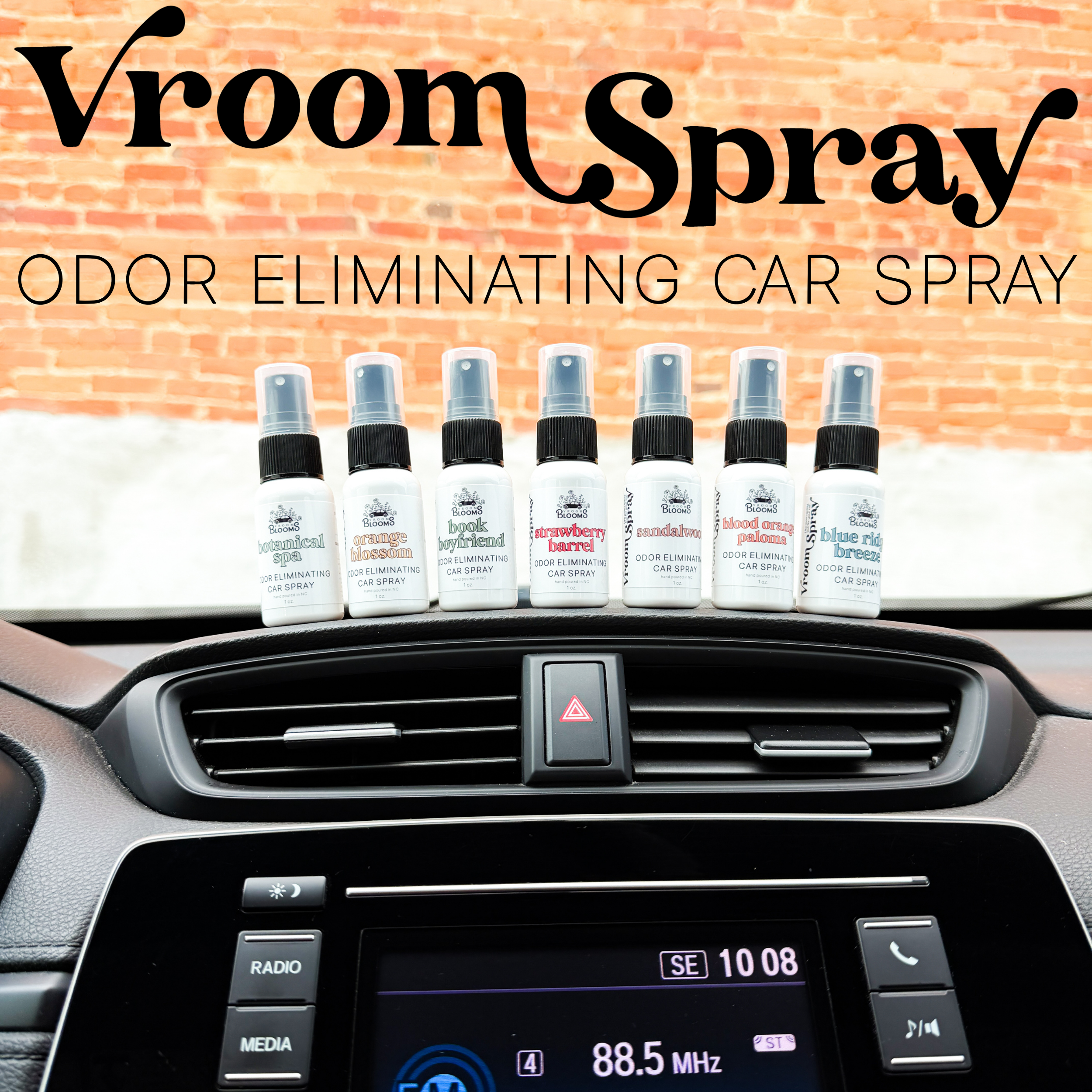 Vroom Spray Odor Eliminating Car Air Freshener & Interior Spray - Handmade in the USA