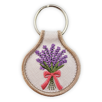 Embroidered Patch Keychain - Lavender Bundle