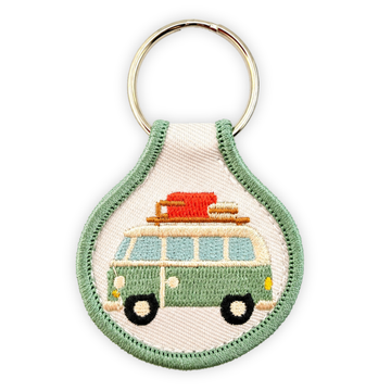 Embroidered Patch Keychain - Camper Van Beach Vacay Bus