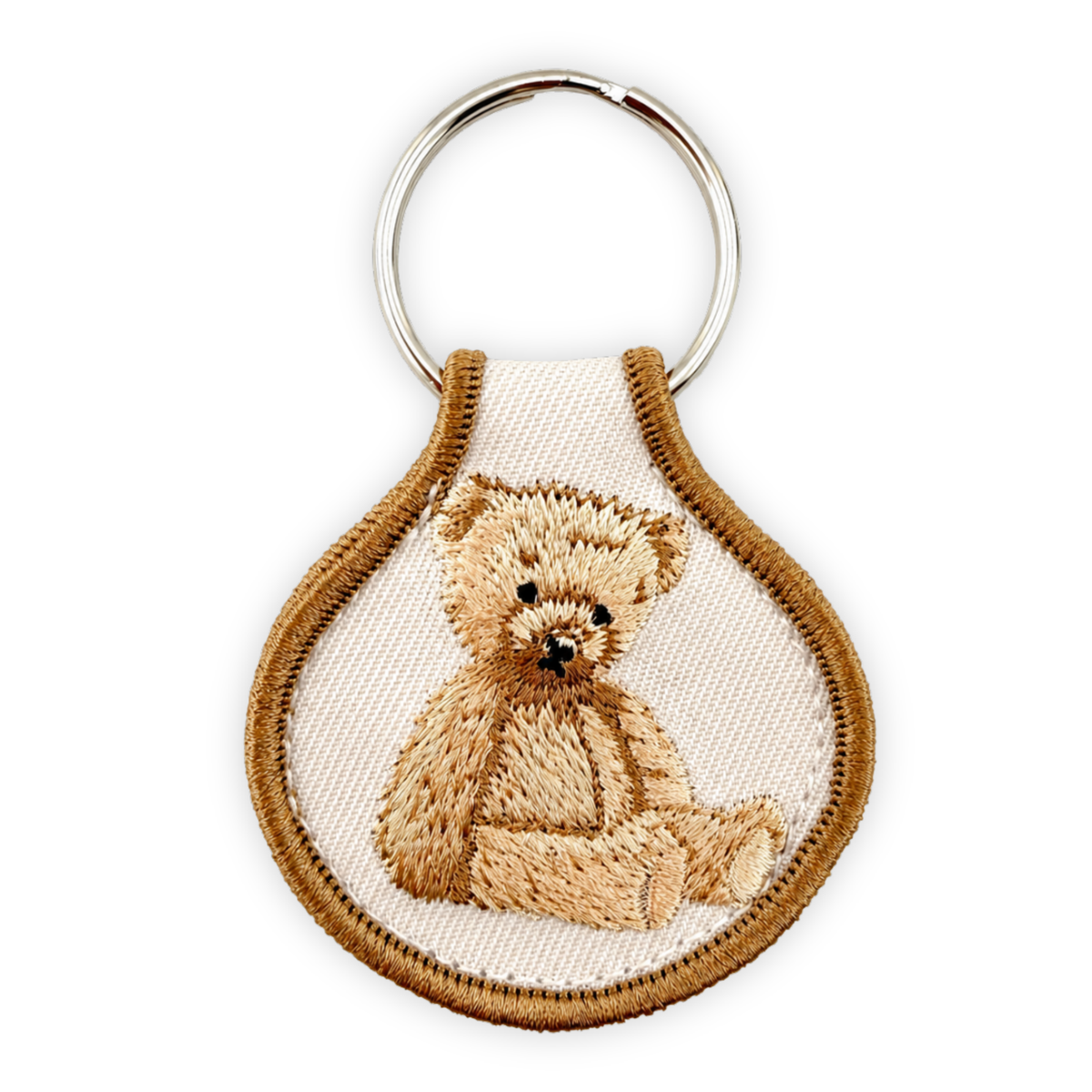 Embroidered Patch Keychain - Teddy Bear