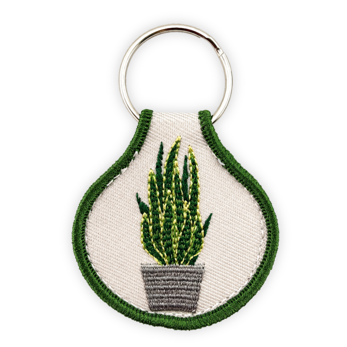 Embroidered Patch Keychain - Snake Plant