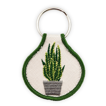 Embroidered Patch Keychain - Snake Plant