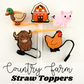 Country Farm Themed Straw Toppers for Tumblers | Fits 10mm Straws