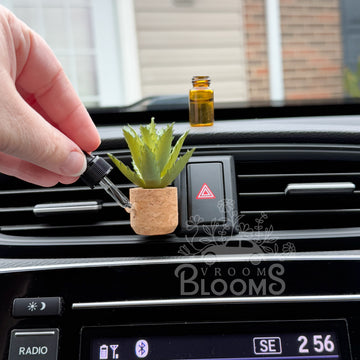 Short Aloe Vera Vent Clip Car Air Freshener Diffuser | Reusable & Handmade in the USA