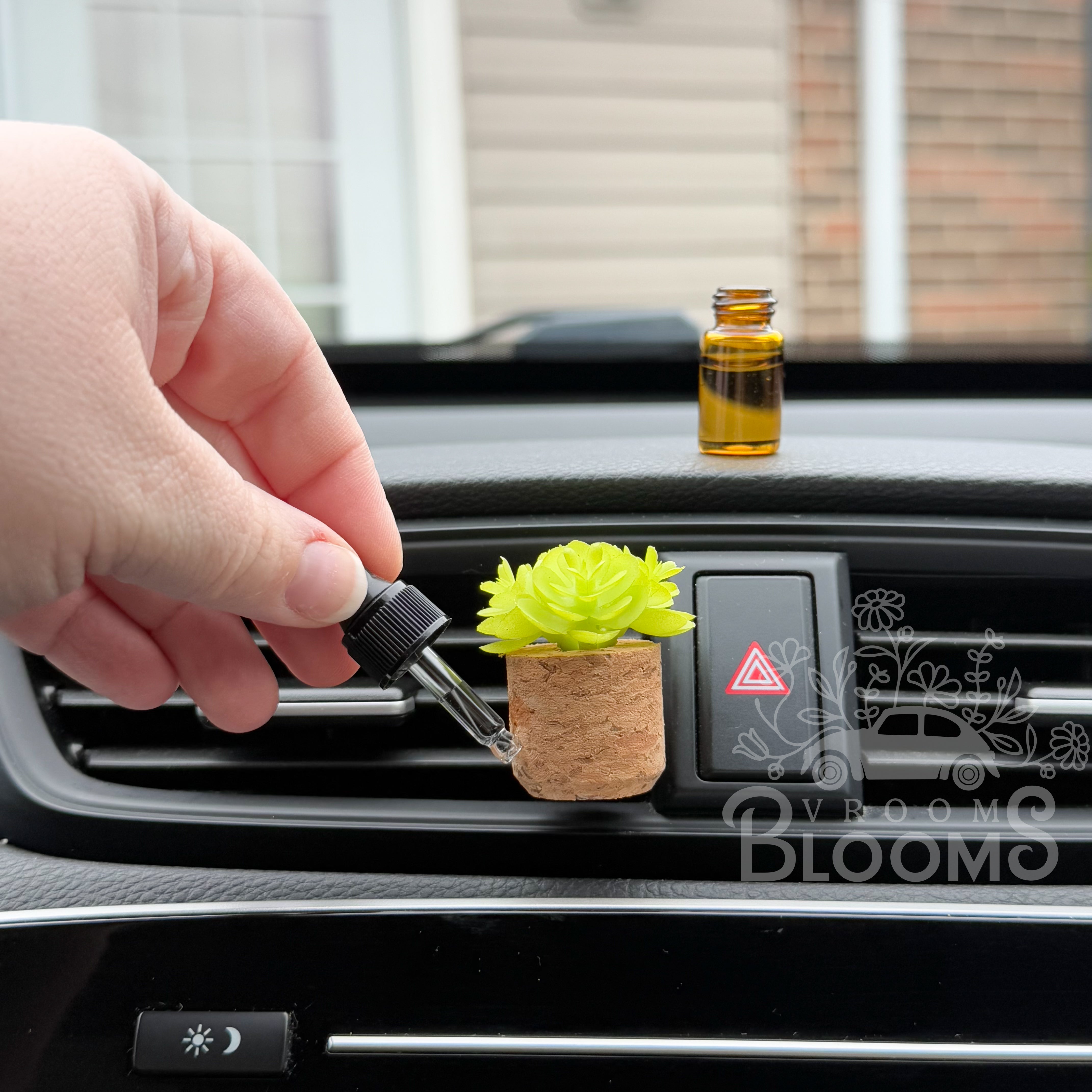 Bright Green Succulent Vent Clip Car Air Freshener Diffuser | Reusable & Handmade in the USA