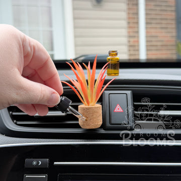 Orange Spiked Succulent Plant Vent Clip Car Air Freshener Diffuser | Reusable & Handmade in the USA
