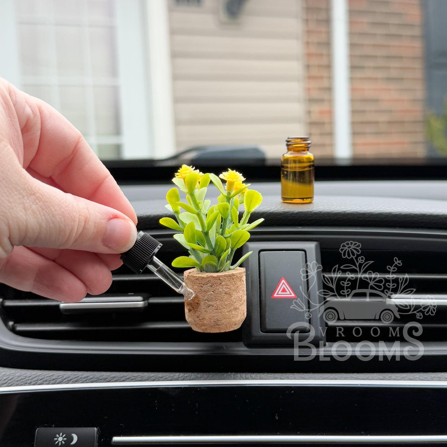 Yellow Flowers Plant Vent Clip Car Air Freshener Diffuser | Reusable & Handmade in the USA