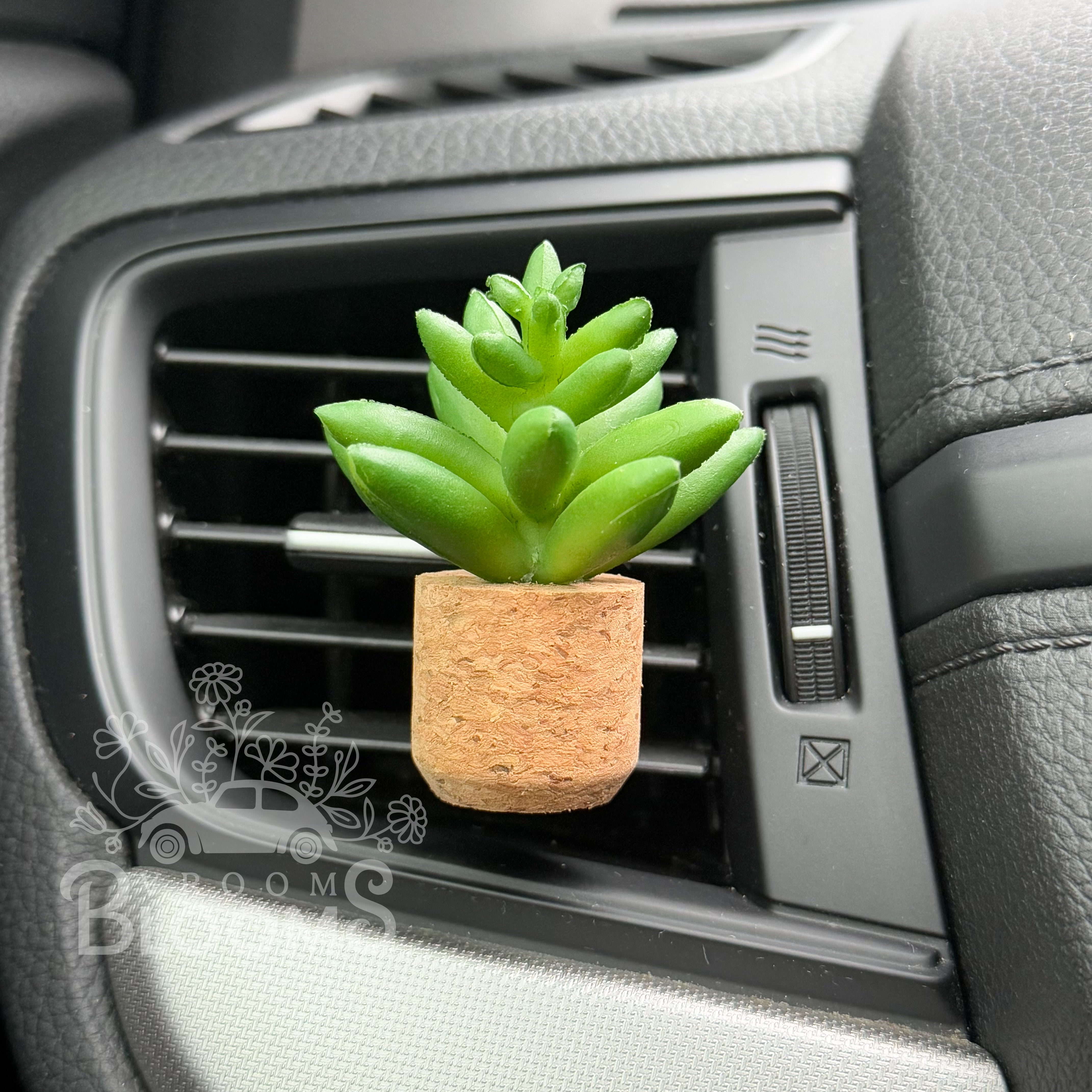 Green Succulent Vent Clip Car Air Freshener Diffuser | Reusable & Handmade in the USA