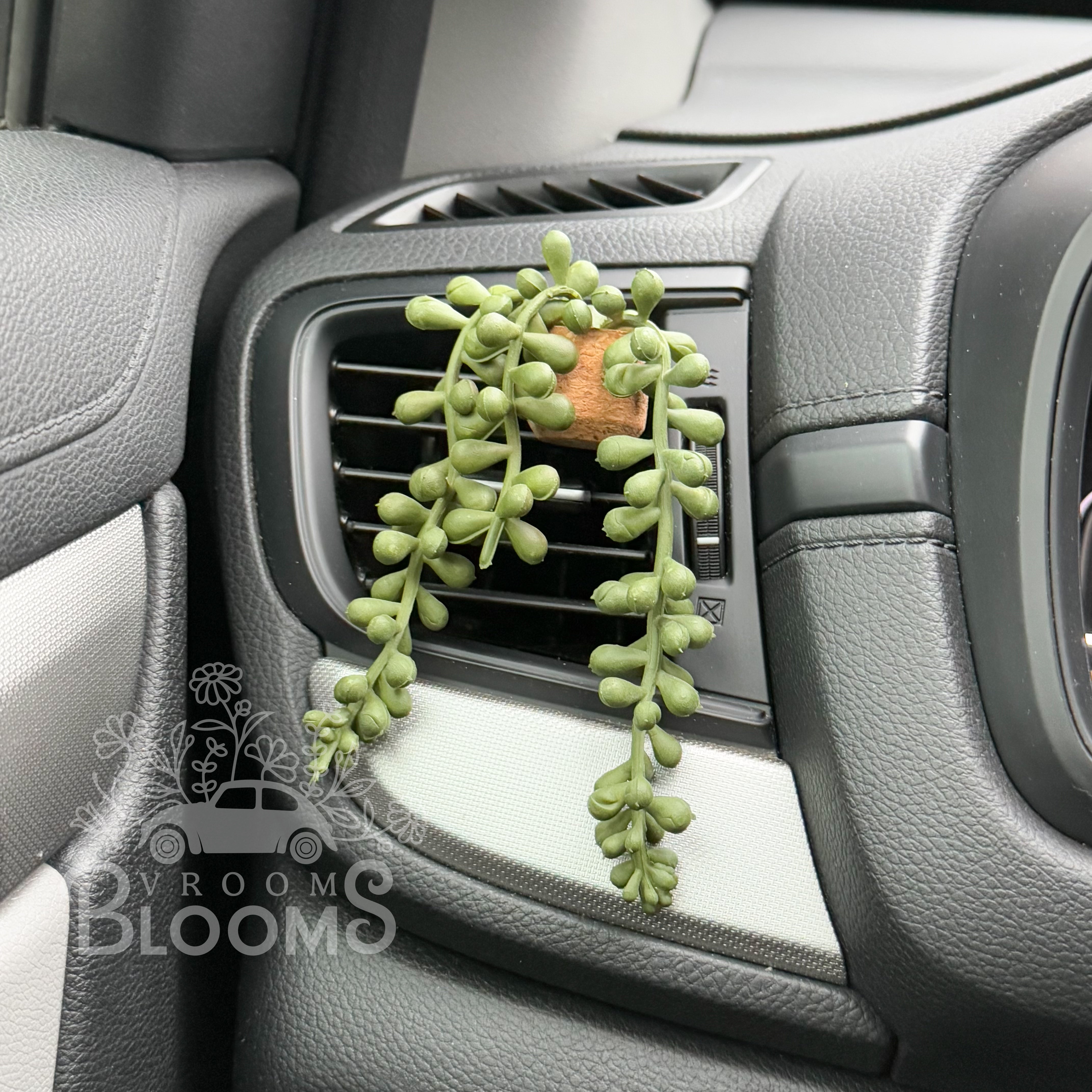 Hanging Pearl Succulent Plant Vent Clip Car Air Freshener Diffuser | Reusable & Handmade in the USA