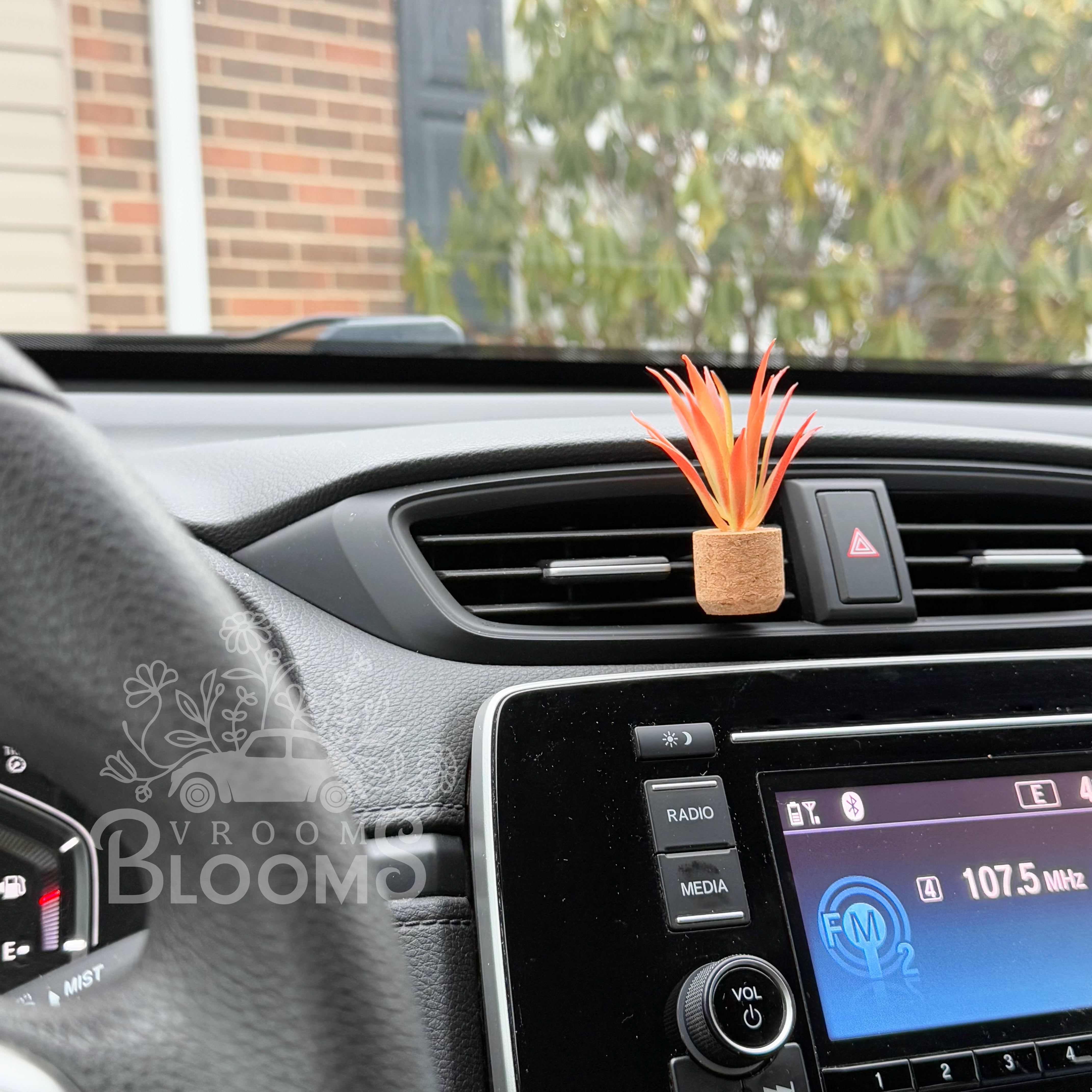 Orange Spiked Succulent Plant Vent Clip Car Air Freshener Diffuser | Reusable & Handmade in the USA