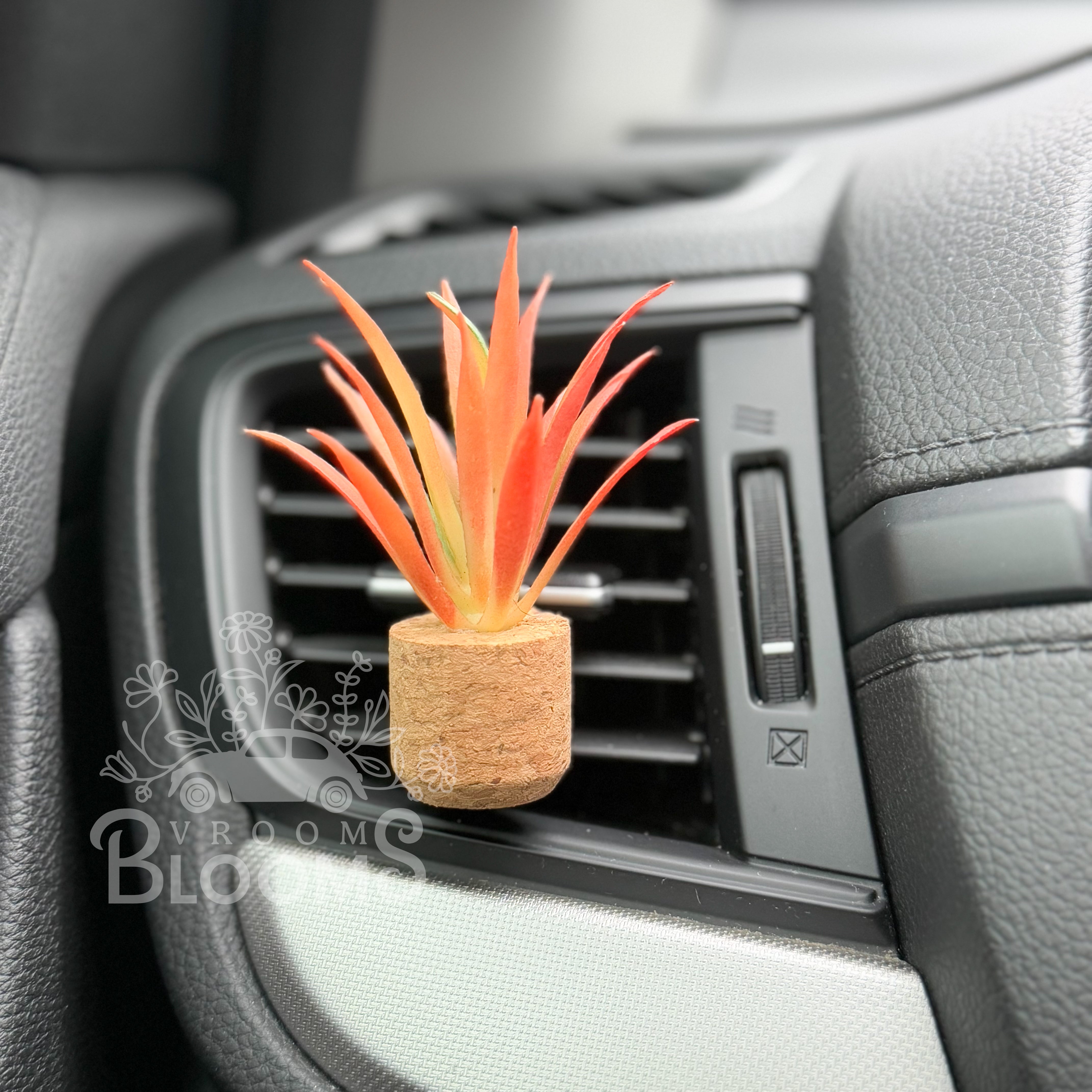 Orange Spiked Succulent Plant Vent Clip Car Air Freshener Diffuser | Reusable & Handmade in the USA