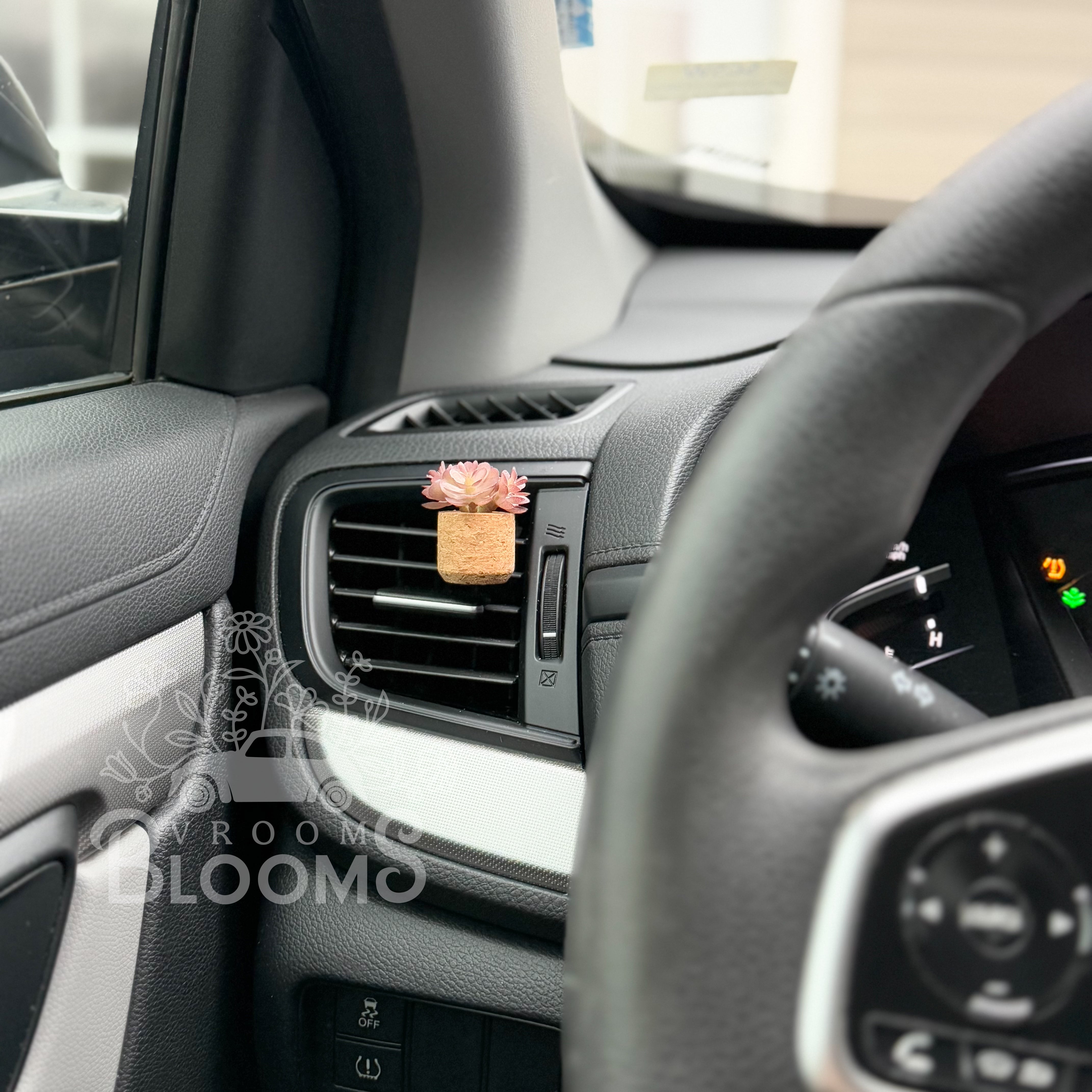 Mauve Succulent Vent Clip Car Air Freshener Diffuser | Reusable & Handmade in the USA