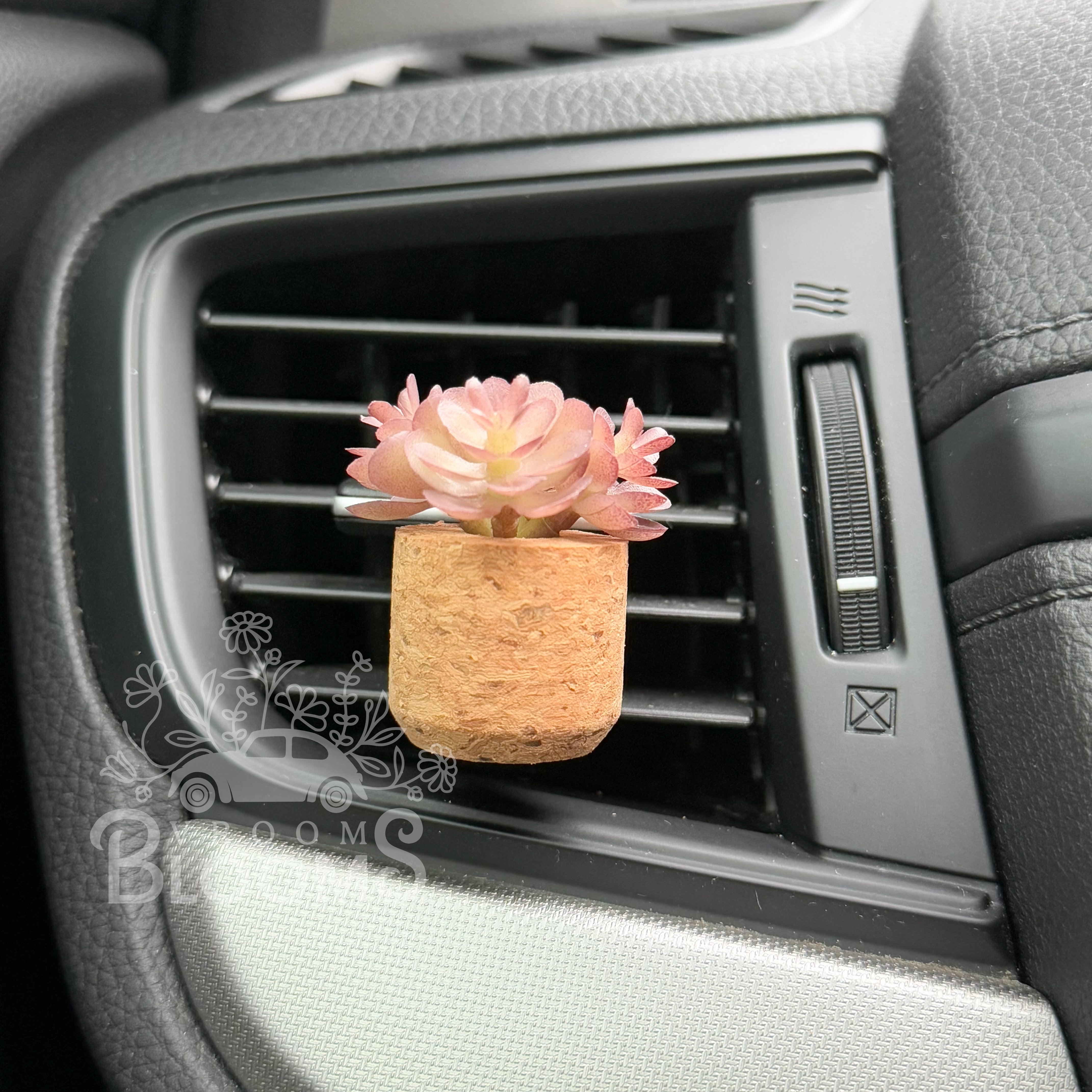 Mauve Succulent Vent Clip Car Air Freshener Diffuser | Reusable & Handmade in the USA