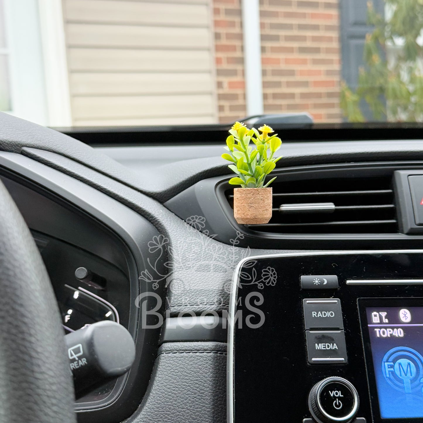 Yellow Flowers Plant Vent Clip Car Air Freshener Diffuser | Reusable & Handmade in the USA