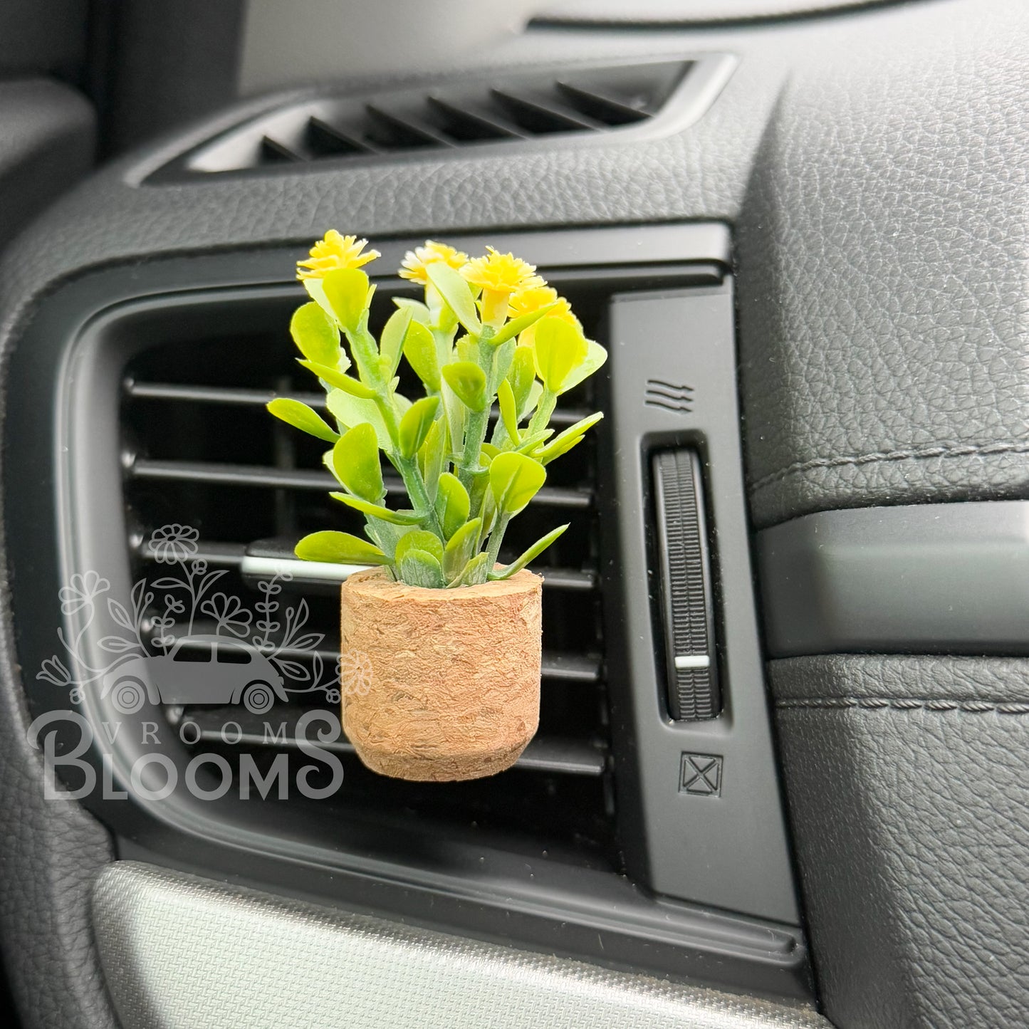 Yellow Flowers Plant Vent Clip Car Air Freshener Diffuser | Reusable & Handmade in the USA