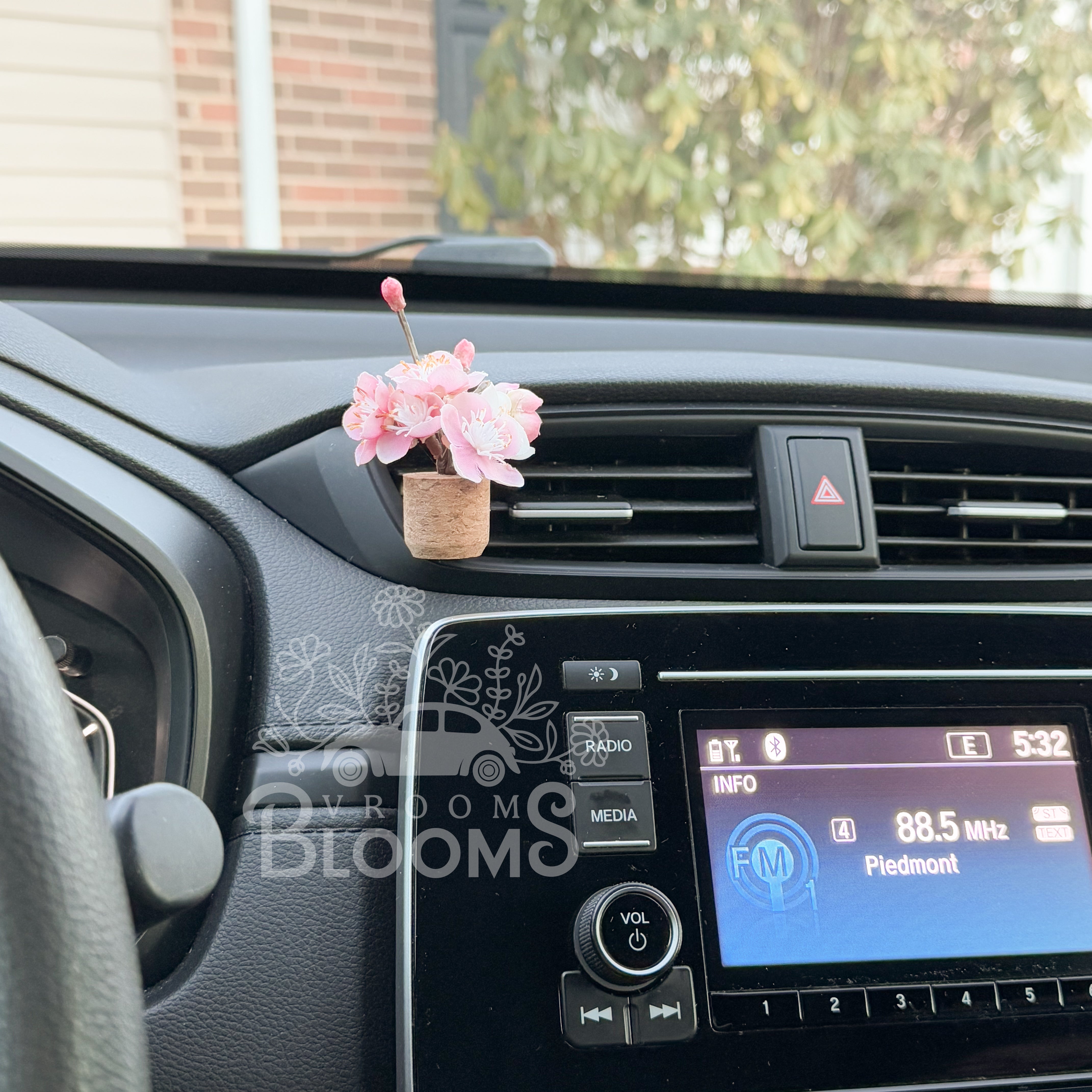 Light Pink Cherry Blossom Plant Vent Clip Car Air Freshener Diffuser | Reusable & Handmade in the USA