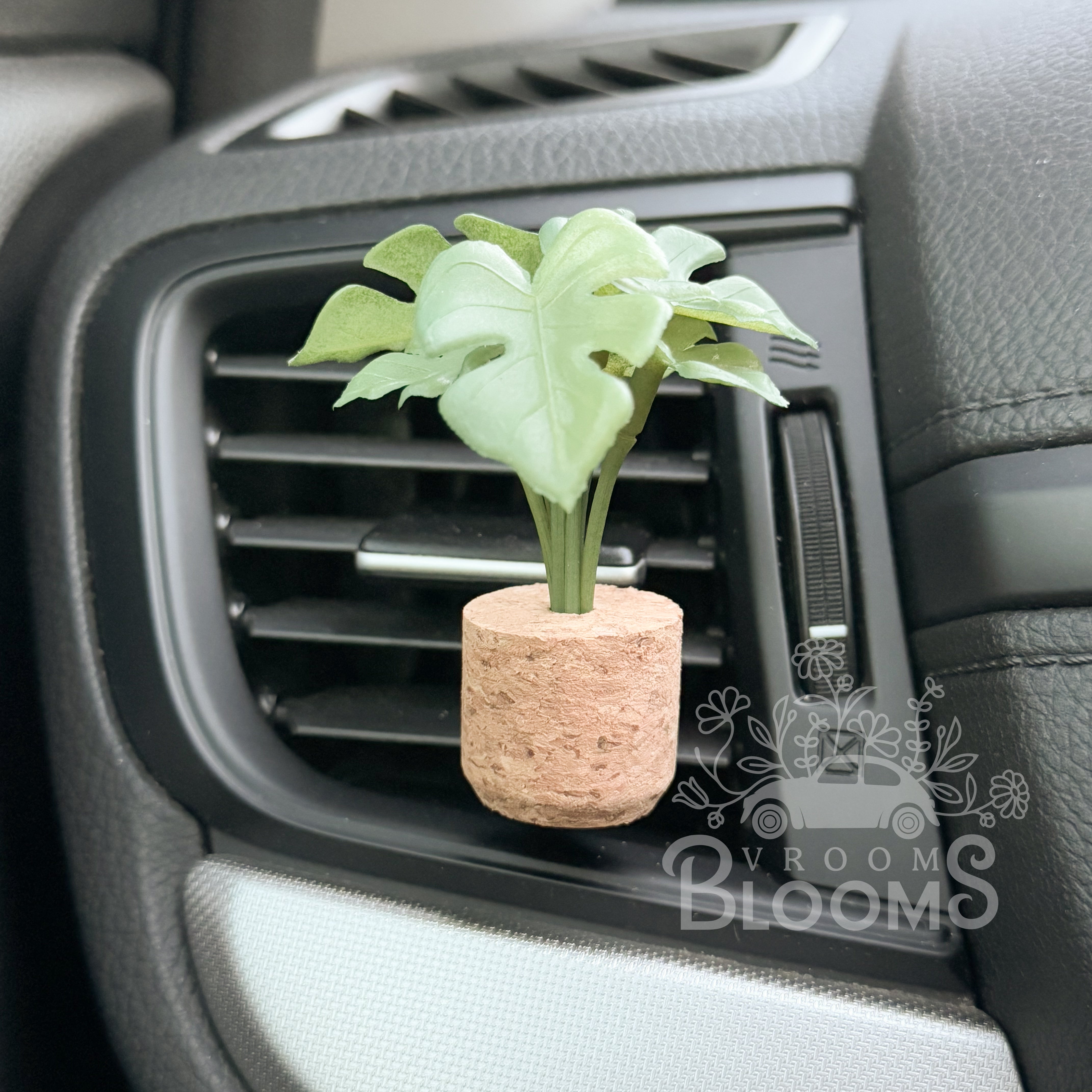 Monstera Plant Vent Clip Car Air Freshener Diffuser | Reusable & Handmade in the USA
