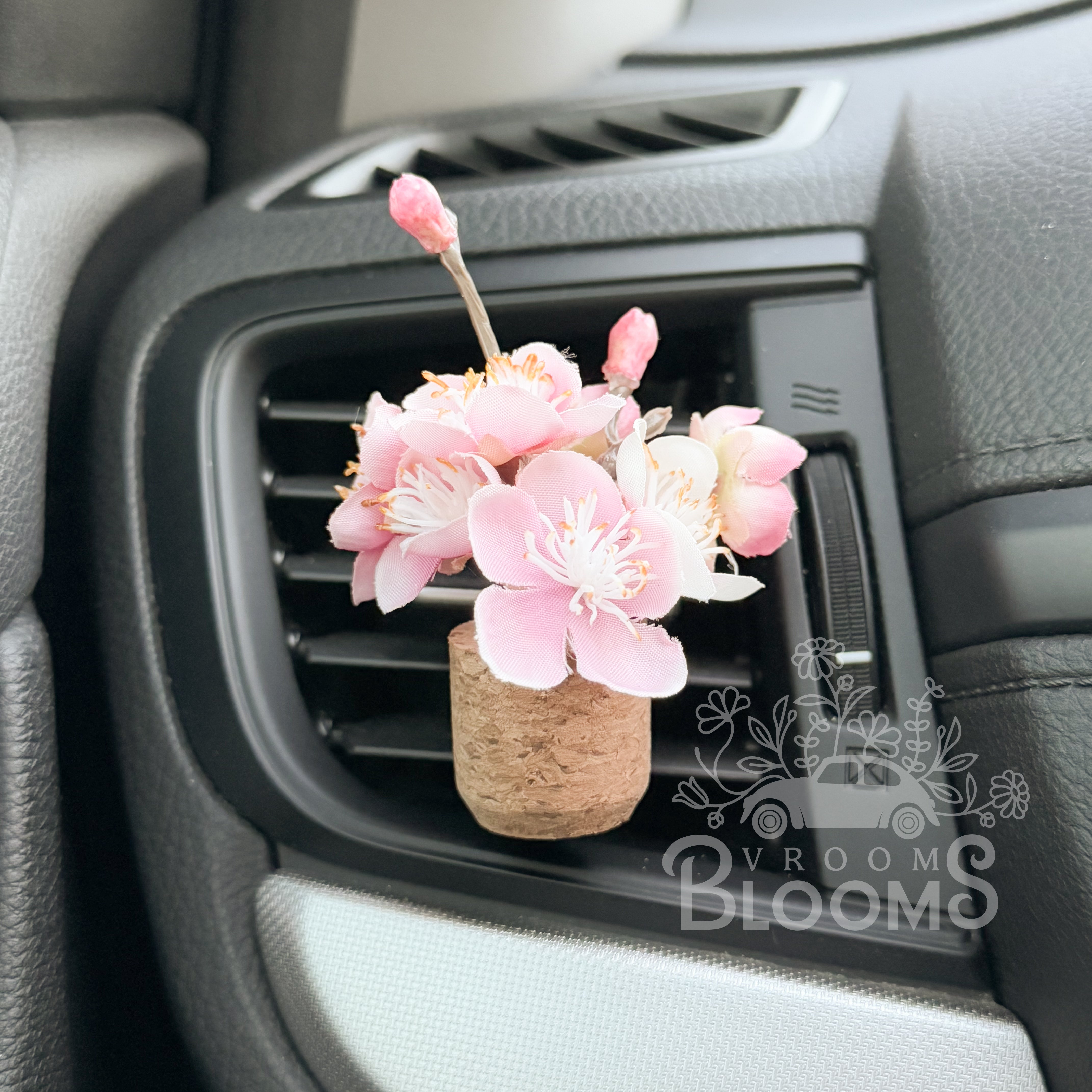 Light Pink Cherry Blossom Plant Vent Clip Car Air Freshener