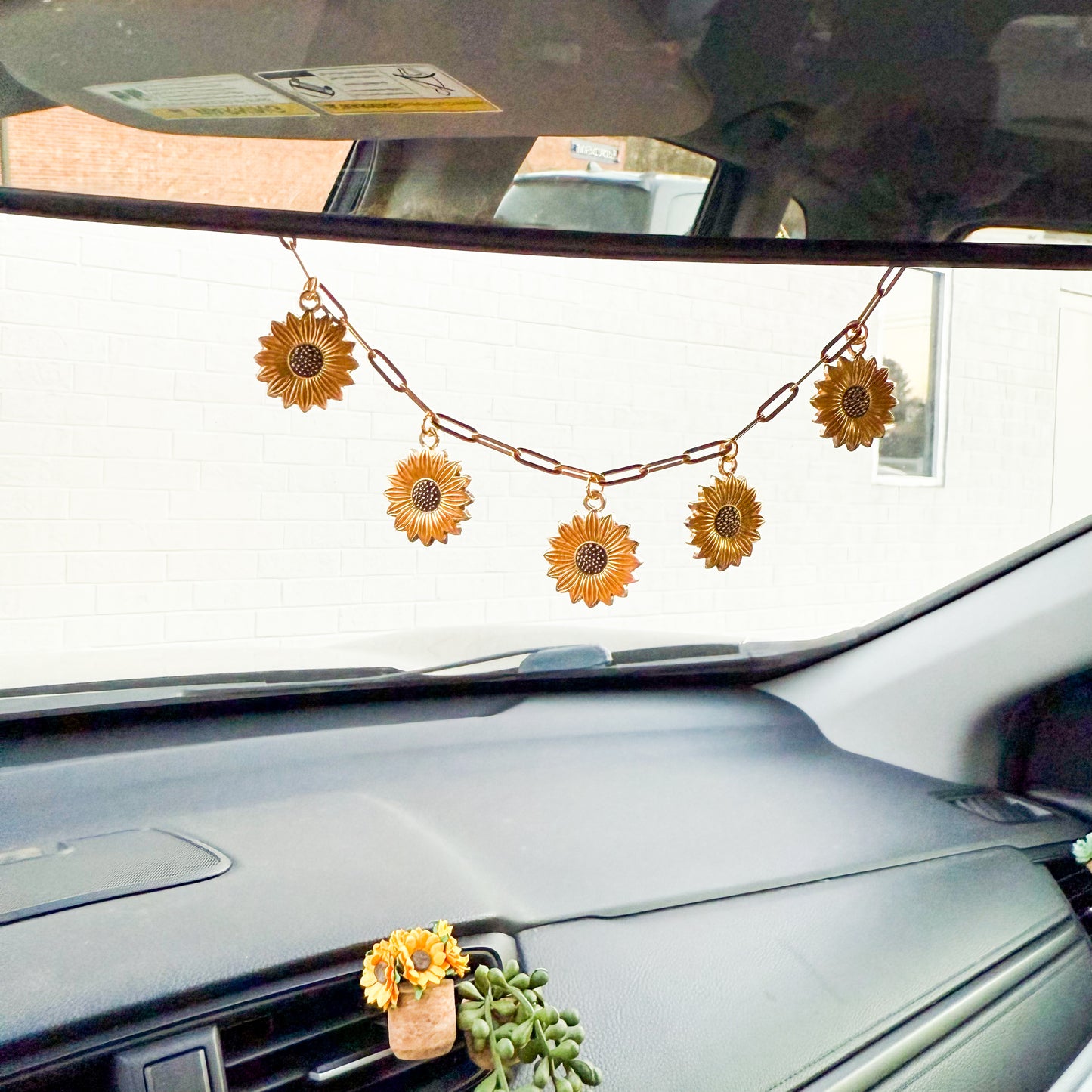 Chain Car Charm  - Sunflowers