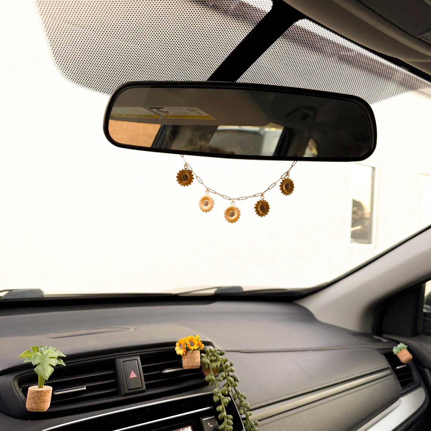 Chain Car Charm  - Sunflowers