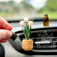 Pink & White Tulips Vent Clip Car Air Freshener Diffuser | Reusable & Handmade in the USA