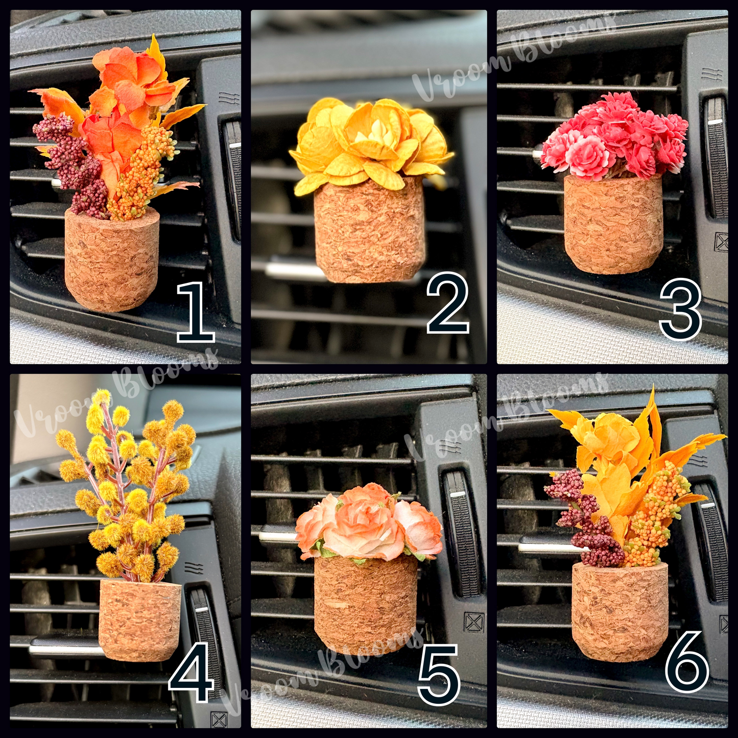 Fall Autumn Plant Vent Clip Car Air Freshener Diffuser | Reusable & Handmade in the USA