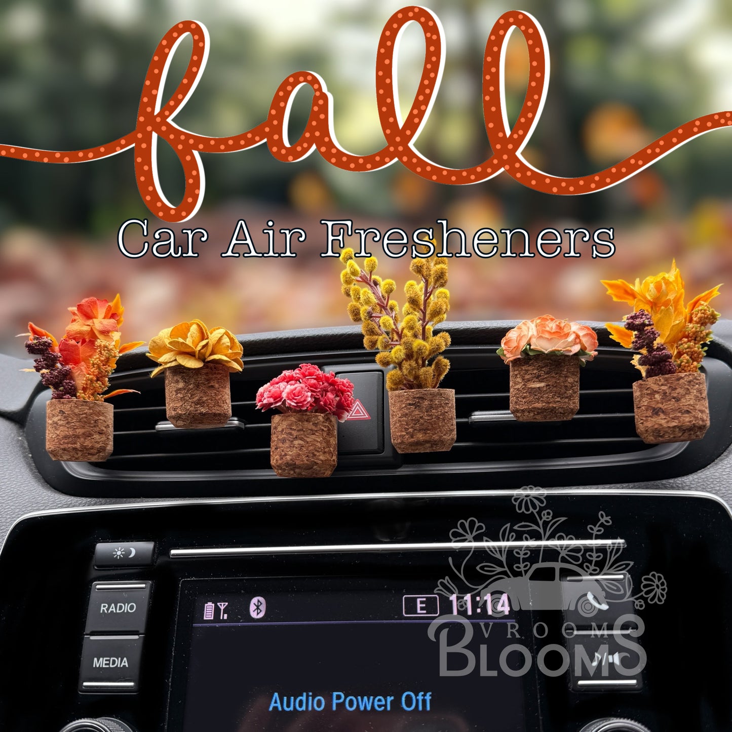 Fall Autumn Plant Vent Clip Car Air Freshener Diffuser | Reusable & Handmade in the USA