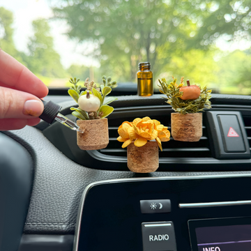 Fall Autumn Plant Vent Clip Car Air Freshener Diffuser | Reusable & Handmade in the USA