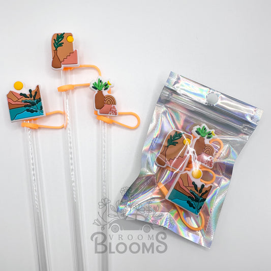 Straw Topper 3 pack - Boho Themed Plants