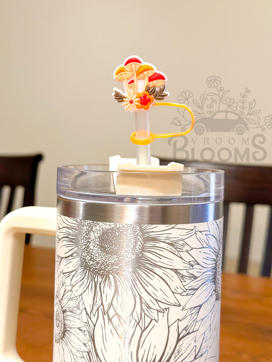 Straw Topper 3 pack - Mushrooms with Florals